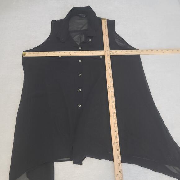 BCBG ladies sheer tunic black Size XL Swim cover up dress Matrix Minimalist Goth - Picture 4 of 8